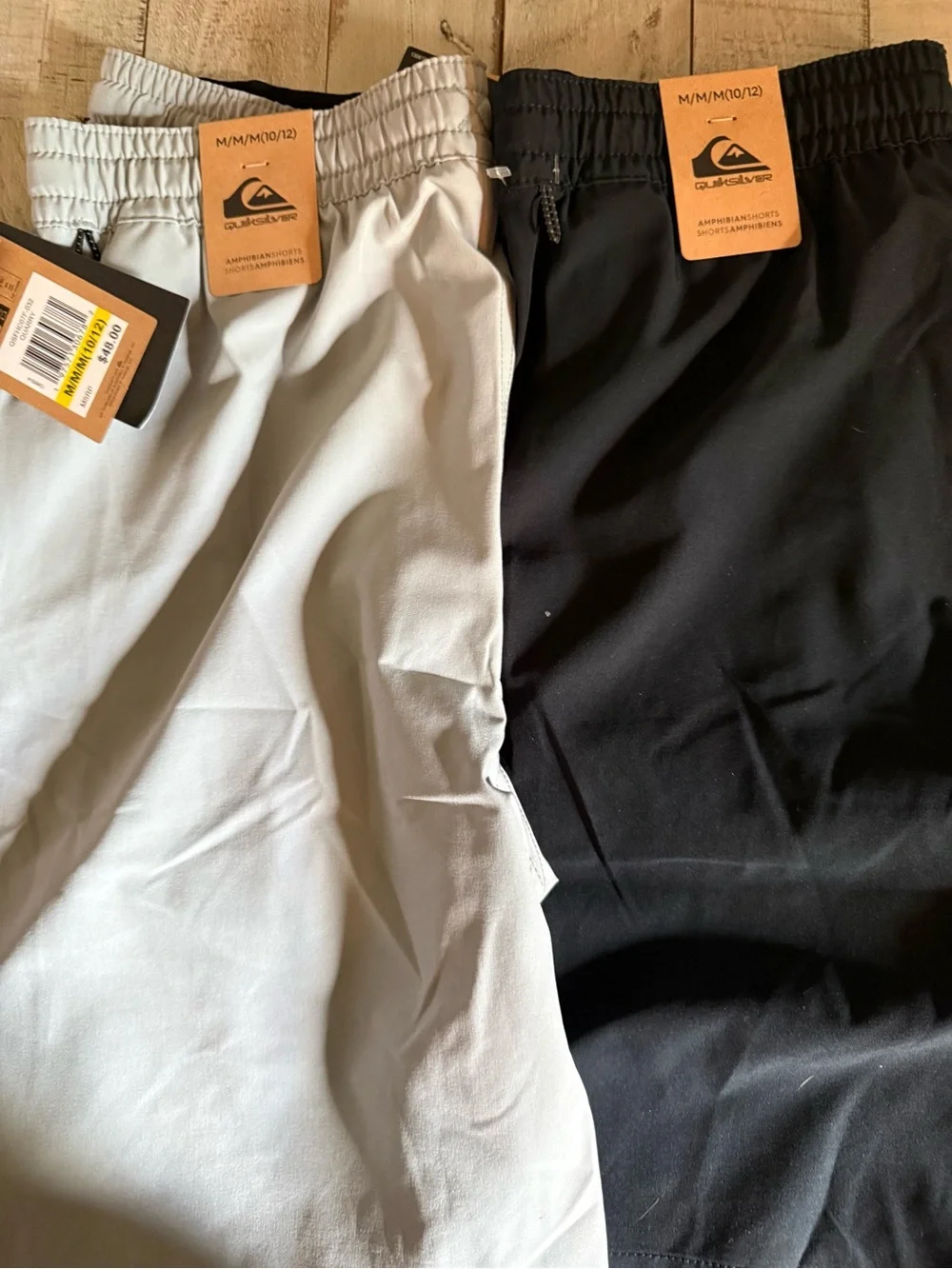 Quiksilver Kids Swim Trunks in Black and Light Gray